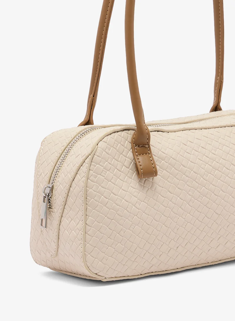 GLAMOROUS  Raffia Faux Leather Shoulder Bag for Women | Best Price UAE